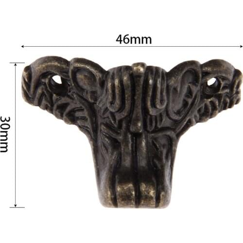 1Pc 46*30mm Antique Bronze Wooden Box Feet Leg Corner Protector Zinc Alloy Decorative Bracket Furniture Hardware Home Decors