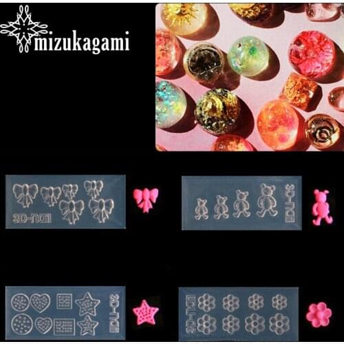 1pcs UV Resin Jewelry Liquid Silicone Mold Teddy Bear Flowers Bow Stars Resin Charms Molds For DIY Decorate Making Jewelry