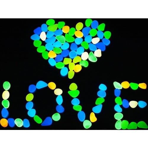 100pcs Glow in The Dark Pebbles Glowing Stones Rocks Luminous Pebble for Outdoor Decor Garden Lawn Yard Aquarium Walkway Tank