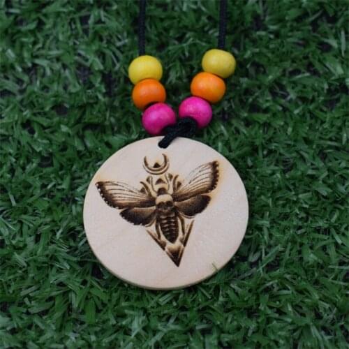 12pcs Pattern customization wood butterfly necklace Unique DIY colorful beads Necklace jewelry for women