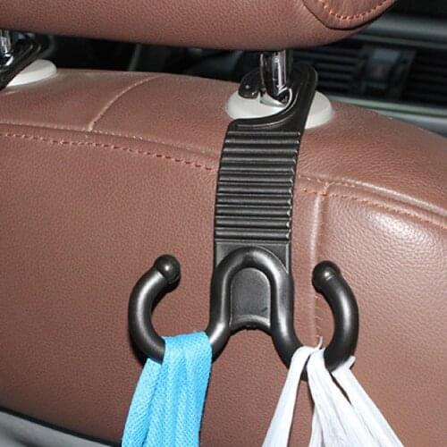 2Pcs SD-2505 Car Headrest Hook Portable Multifunctional Black Space Saving Car Backseat Hanger for Auto