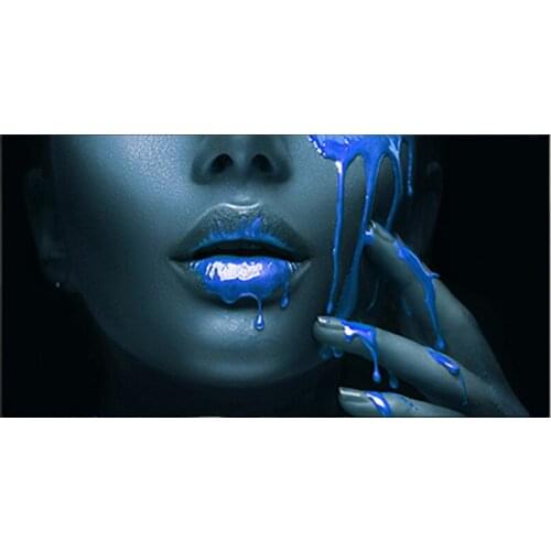 5d Diy diamond painting Africa Woman Blue Lip Portrait mosaic Cross stitch full square round diamond embroidery