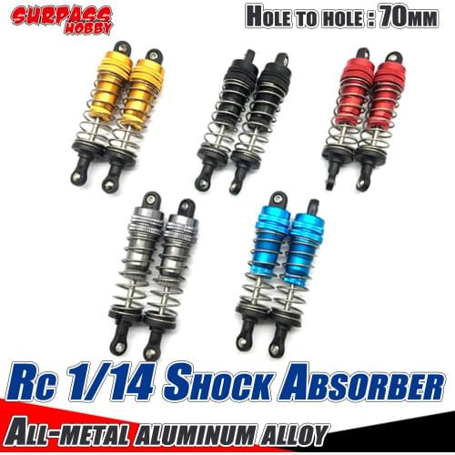 SURPASS HOBBY 2PCS 1/14 Aluminium Metal Alloy Shock Absorber Oil Adjustable Damper for RC Crawler Wltoys 144001 Traxxas Buggy
