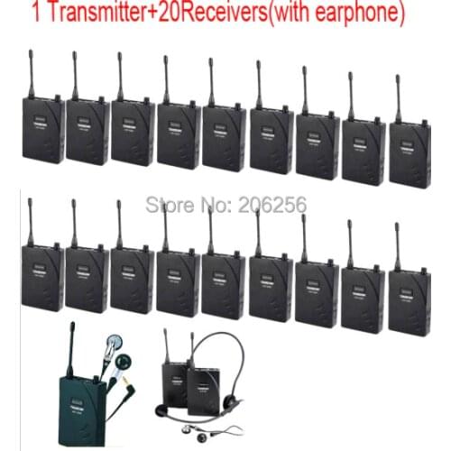 Takstar UHF-938/UHF 938 UHF frequency Wireless Tour Guide System 50m Operating Range 1 Transmitter+20 Receivers for Tour guiding