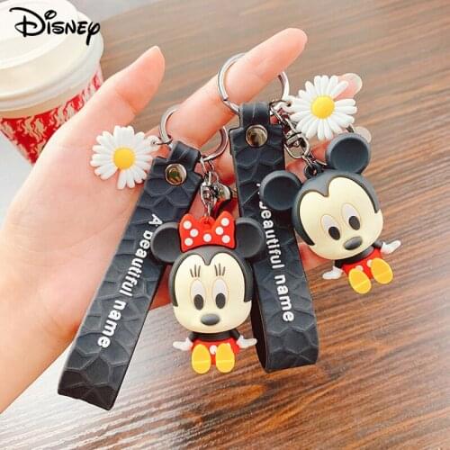 Disney Mickey Mouse Keychains Cute Cartoon Baby Boy Girl Key Ring Women Lovely Bag Key Chain Minnie Pendant Bag Accessories