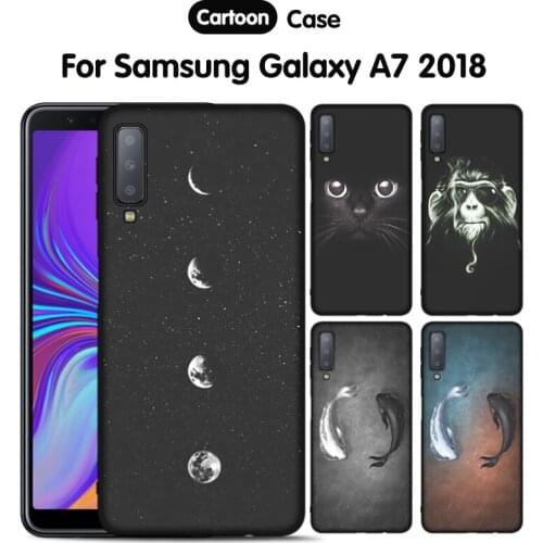 JURCHEN Case For Samsung Galaxy A7 2018 Case Silicone Cartoon TPU Soft Cover For Samsung A7 2018 Case For Samsung Galaxy A7 2018