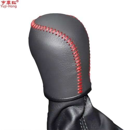 Yuji-Hong Car Gear Covers Case for Volkswagen Golf 7 2014 Lavida 2013 Manual Shift Collars Genuine Leather Auto Cover