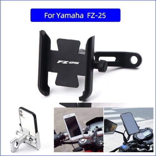 For Yamaha FZ25 FZ-25 Motorcycle CNC Aluminum Mobile Phone Holder GPS Navigator Rearview Mirror Handlebar Bracket Accessories