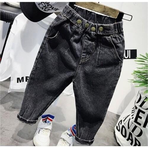 Boys Pants Casual Korean Denim Pants Elastic Waist Spring Autumn Trousers For Boys Toddler Kids Jeans 2019 High Quality 2-6 Year