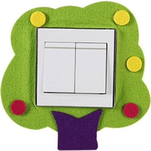 1PC Cartoon Pattern Felt Switch Covers Living Room Bedroom Household Lamp Socket Panel Decorative Switch Sticker Dustproof Cover
