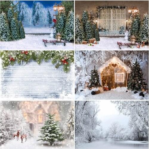 Winter Snow Merry Christmas Photo Background Happy New Year Newborn Baby Snowflake Backdrop for Photography Studio Photocall