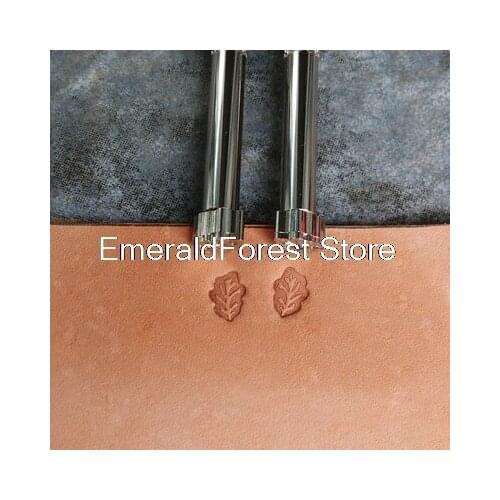 Leather carving printing tools DIY hand tools Leather art carved steel oak leaves printing tools