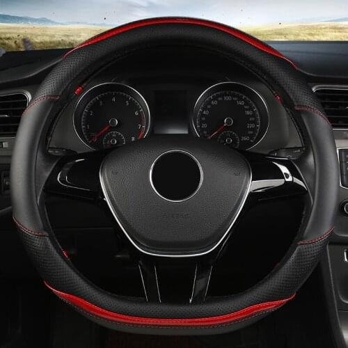 ZHOUSHENGLEE Microfiber Leather Car Steering Wheel Cover For Ford Focus 2 3 MK2 Fiesta Fusion Mondeo MK4 Kuga Ranger F150