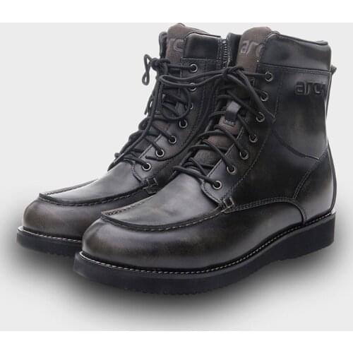 Leather Motorcycle Boots Vintage Moto Boots Men Waterproof Motocross Boots Motorcycle Outdoor Travel Shoe For Four Season