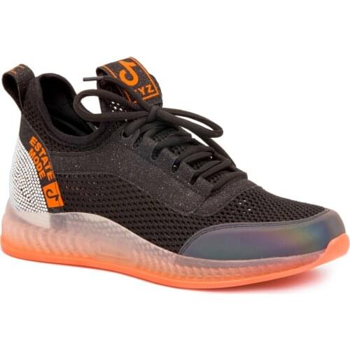 Gedikpasalı Sms 44145 Black 2021 Summer Ladies Shoes Tied Anorak Fabric Linen Daily Casual Use Sneakers Color Phosphor Heel