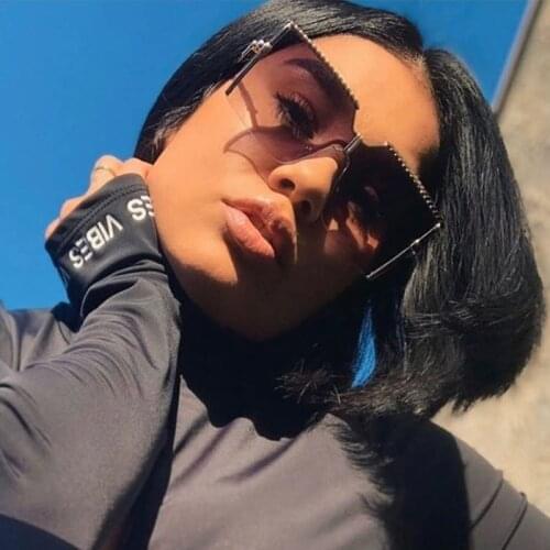 2020 Fashion Womens Square Sunglasses Men Gradiend Shades Eyewear Luxury Brand One-piece Oversized Sunglasses Women Metal Frame