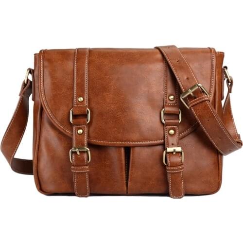 Vintage PU Leather Mens Shoulder Bag Luxury Business Crossbody Bags Men Large Capacity Computer Bags Messenger Bags Male 2021