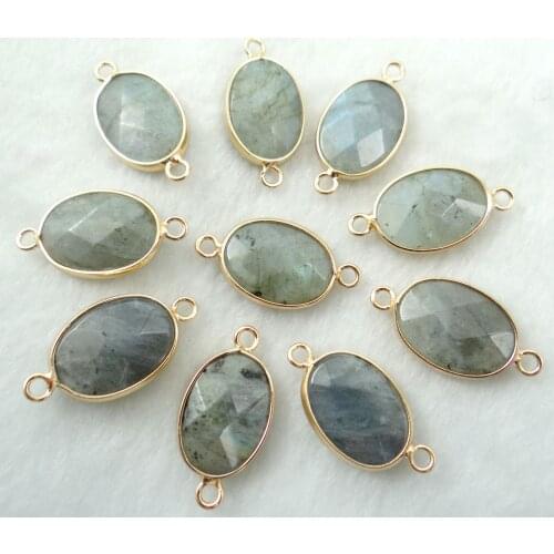 Natural stone Turquoises Quartz crystal tiger eye Faceted Connector Pendant for diy Jewelry making necklace Accessories 24PCS