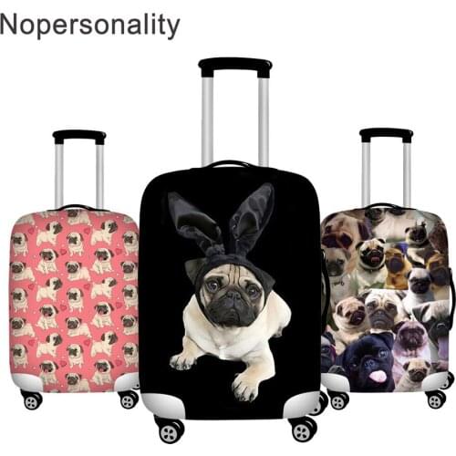 Nopersonality Cute Pug Designer Luggage Cover Travel Waterproof Baggage Cover Portector Elastic Stretch Suitcase Cover