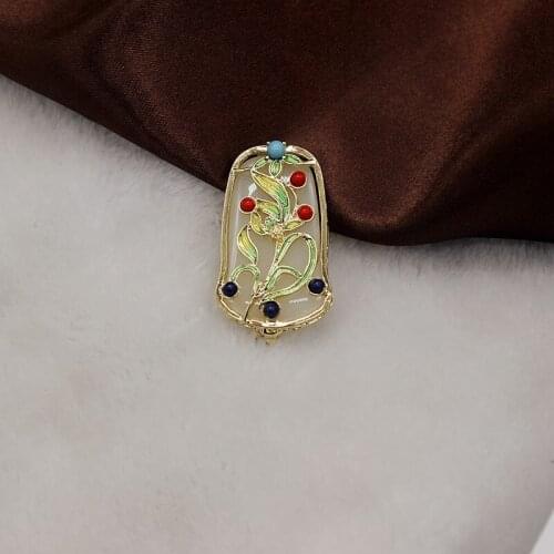 2021 New Plant Orchids, flowers And Plants, Imitation Jade Brooch, Enamel Dripping Oil Brooch, Remale Accessories