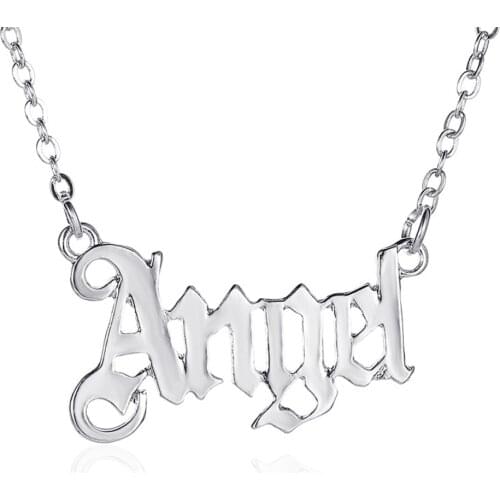 SUMENG 2020 New Fashion Angel Necklace English Necklace Letter Pendants Mom Lovers Girlfriend Jewelry Gift