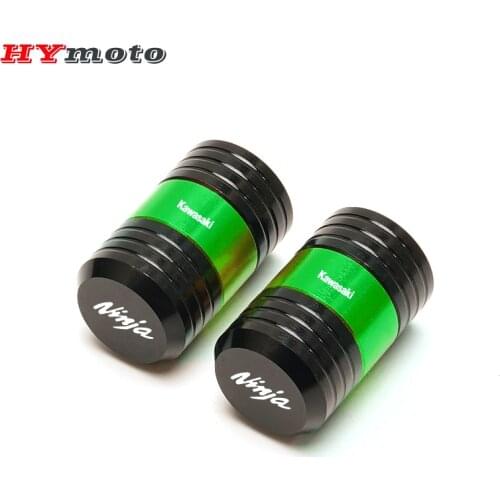Newest Motorcycle Tire Valve Air Port Stem Cover Caps Plug CNC Aluminum Accessories For Kawasaki Ninja 250 300 400 650 2010-2021