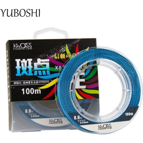YUBOSHI Brand Japanese 100M Speckle Design Multifilament Fishing Line 4 Strand/8 Strand Braided Wire Diameter 0.14mm-0.50mm