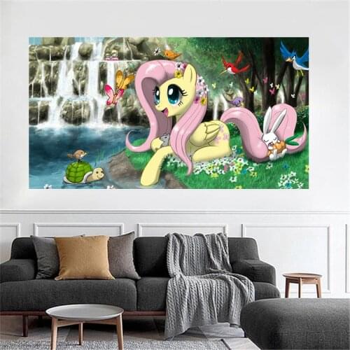 Catoon My Little Pony Poster Magic Rainbow Unicorn Friendship Canvas Painting for Kids Room Print Art Wall Decor Birthday Gift