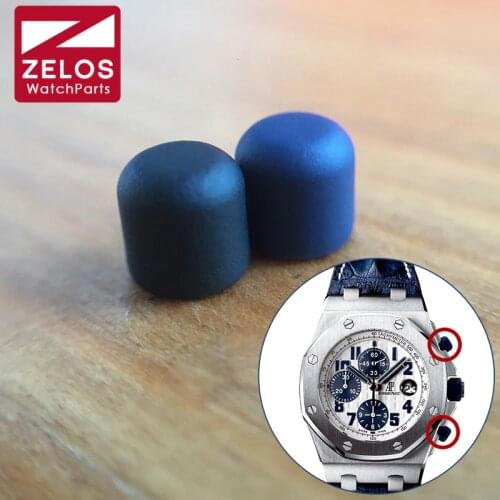 Rubber steel pusher cap watch button cover For AP royal oak offshore ROO 42mm watch parts