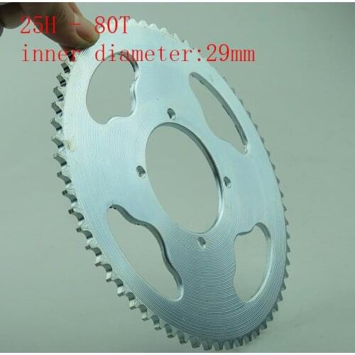 Size 25H 80 T 54mm or 29mm Rear Chain Sprocket for 2 Stroke 47cc 49cc Engine Chinese Mini ATV Quad 4 Wheeler Pocket Bike Scoote