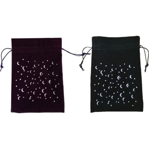 Star Moon Velvet Bag Board Game Tarot Oracle Cards Bag Witch Divination Crystal Storage Bag Jewelry Drawstring Package