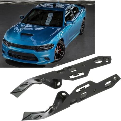 1Pair Black Car Front Bumper Mount Retainer Support Bracket For Dodge Charger 2015 2016 2017 2018 2019 2020 2021 68213538AC