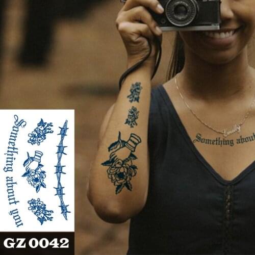 1Pcs Herbal Extracts Juice Barbed Wire Tattoos Body Art Waterproof Temporary Tattoo Sticker For Men Women