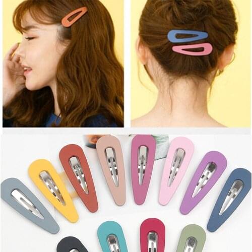 2Pcs/Set 7.5cm Snap Hair Clips for BB Hairpins Color Metal Barrettes for Women Girls Ladies Styling Accessories New Arrival