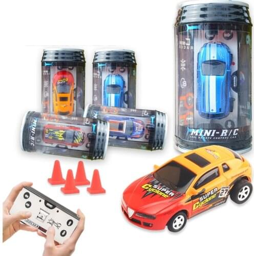 2021 2.4G Mini RC Car Remote Control Racing Car with Light Chargable Battery Multiplayer Together Vehicle Cola Can Cars for Kids