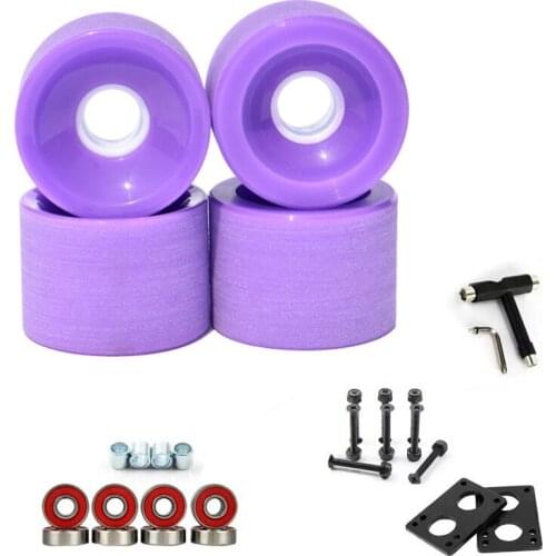 4Pcs 70x51mm Surf Skateboard Wheels Longboard Low Noise Wear-Resisting Road Field Skating with Tool and Gaskets