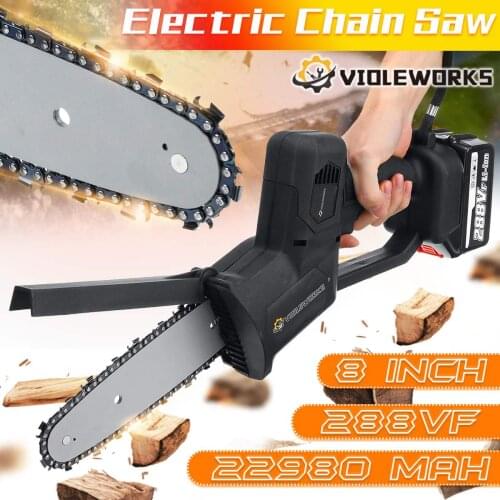 8 Inch Electric Saw Chainsaw 1500W 288V With 2PC Li-ion Battery Rechargeable Woodworking Tool Also For Makita 18V Battery