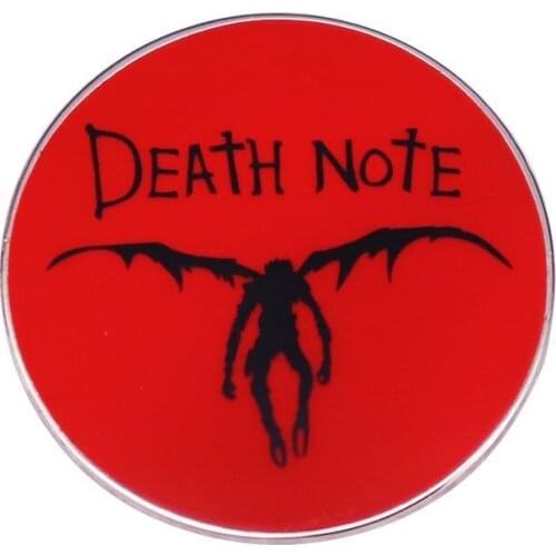 Anime Lovers Accessories Death Note Ryuk Shinigami Red Sign Metal Enamel Lapel Clothes Coats Backpack Bag Badge Brooch Pin