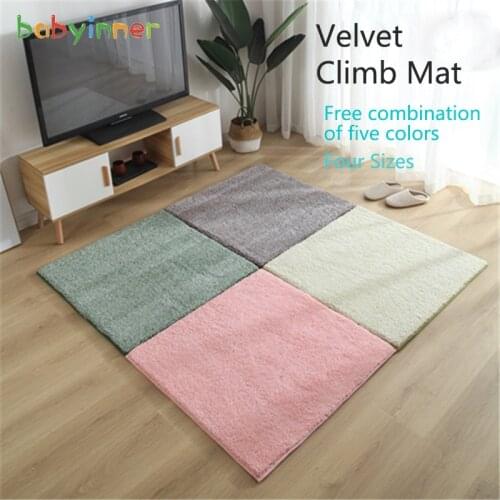 Babyinner Baby Play Mat 100*100cm Plush Tatami 3cm Thick Children Suede Baby Playmat Soft and Comfortable Matting