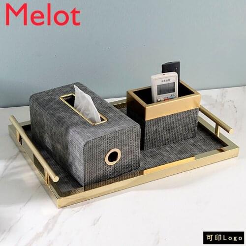 Paper Extraction Box Affordable Luxury Style Home Living Room Simple New Chinese High-End High-End Tissue Box Set