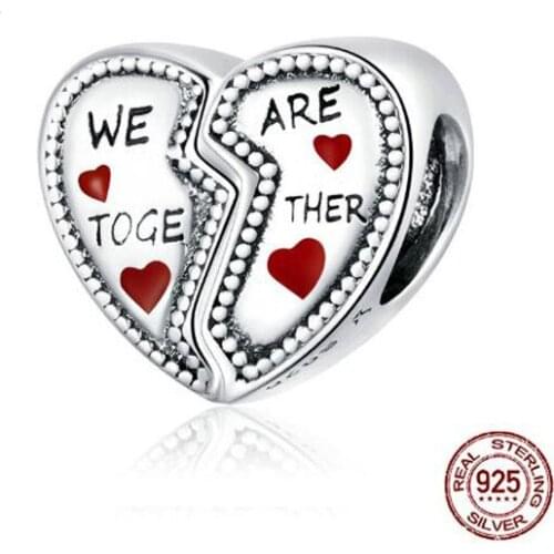 925 Sterling Silver Heart Shape Metal silver Beads for Women Jewelry Making Charm Original Bracelet Accessory Dropshipping