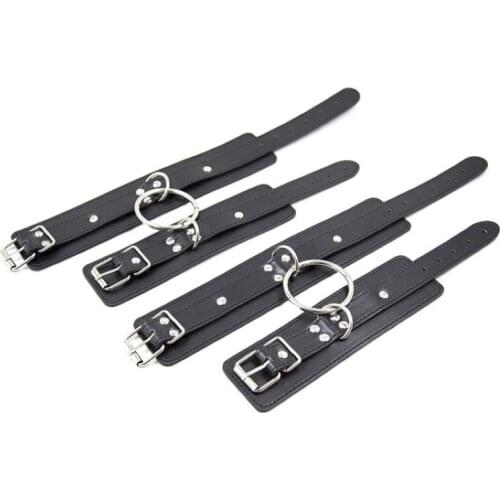 Black Leather Bondage Handcuffs Sex Toys Flirting Pin Buckle Tied Hands Leggings Sex Toys