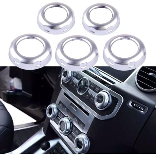 CITALL 5pcs Dashboard Console Switch Button Ring Cover Trim fit for Land Rover Discovery 4 LR4 Range Rover Sport 2010 2011 2012