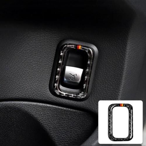 Carbon Fiber Rear Trunk Switch Control Button Frame Decoration Sticker Trim For Mercedes Benz C Class W205 Car Accessories