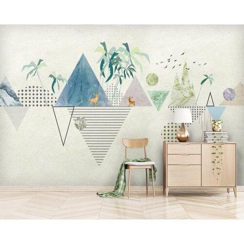 Decorative wallpaper Simple geometric moose background wall
