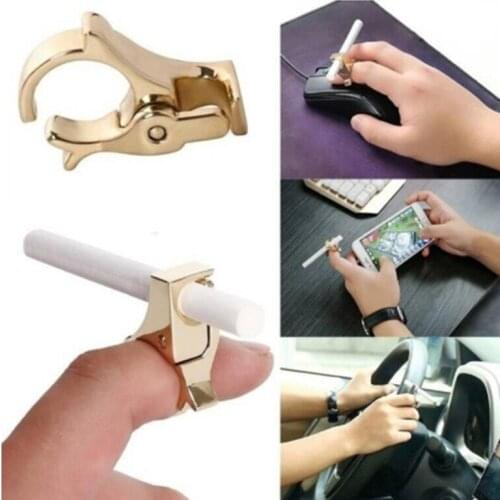 High Quality Zinc Alloy Cigarette Tobacco Finger Ring Hand Rack Smoking Clip Sigarette Filter Holder Cigarette Accessories