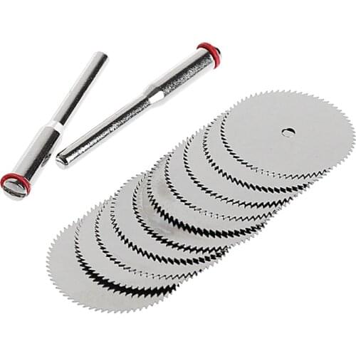 10PCS/SET Wood Saw Blade Disc + 2 x Rod Dremel Rotary Cutting Tool 10 x 25mm Drop Shipping Support