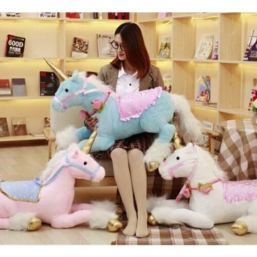 Fancytrader giant stuffed plush horse toys kids animated riding horses for girls 100cm 39inch
