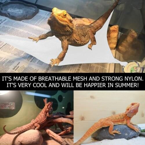 Pet Hammock with Suction Cups for Reptile/Lizard/Geckos Climbing in Breathable Mesh Triangle Black and White Colors Optional