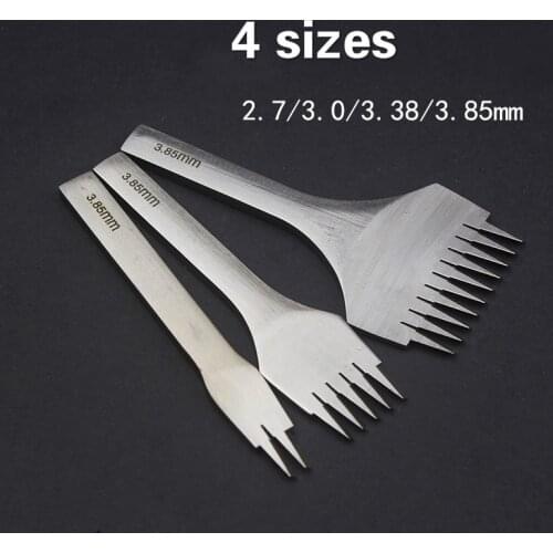 Junetree 3Pcs/lot DIY Leathercraft Tools 2.7/3/3.38/3.85 mm Leather Hole Punches Stitching Punch Tool 2+5+10 Prong Tools